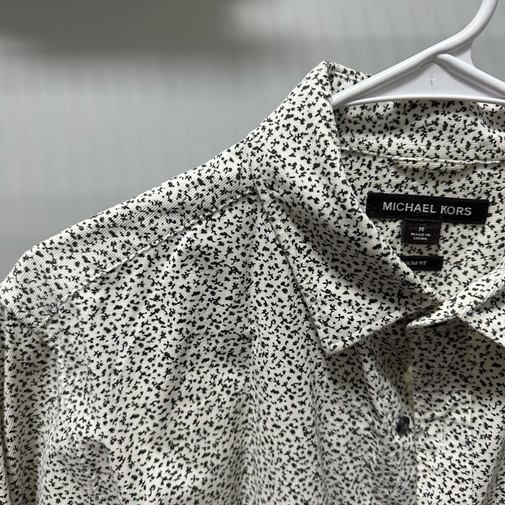 Michael Kors Men's Shirt With Black And White Pattern